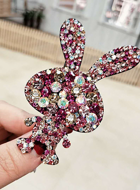 本命年新年红色兔子发夹女高级感发绳头绳皮套鸭嘴夹子边夹留海夹