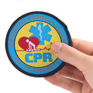 心肺复苏CPR织唛刺绣户外生命之星魔术贴急救援衣服户外臂章补丁