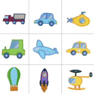 卡通交通工具刺绣布贴高端烧边小汽车飞机DIY补丁牛仔羽绒装 饰贴