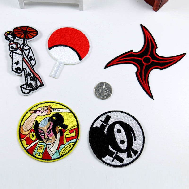 火影忍者刺绣布贴日本武士卡通动漫儿童服装辅料书包破洞背胶补丁