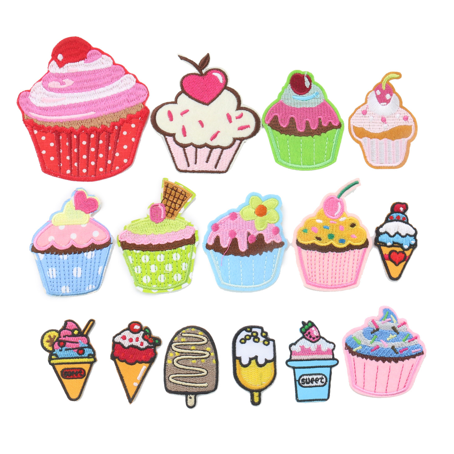 百搭刺绣布贴卡通冰淇淋蛋糕绣花贴片儿童衣服裤子破洞装饰补丁贴