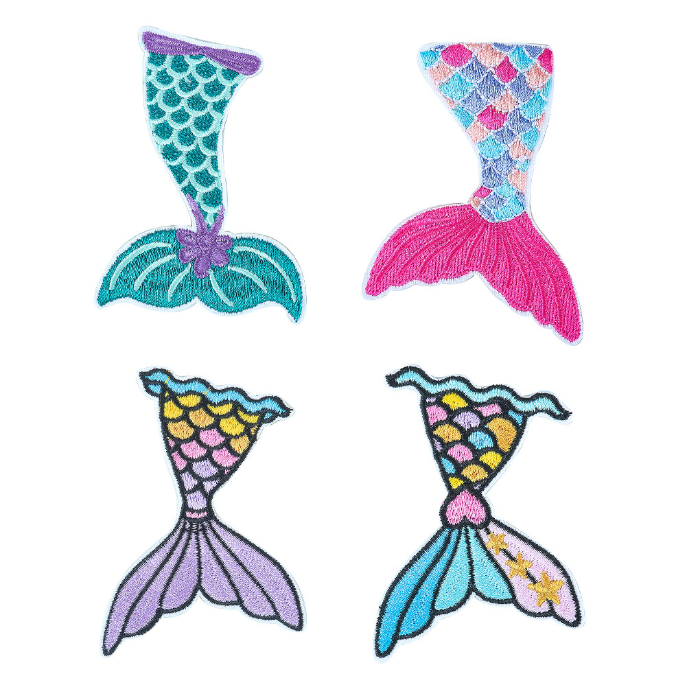 卡通精美刺绣布贴鱼尾美人鱼贴花衣服书包布料装饰破洞DIY补丁贴,居家布艺,布贴,淘宝优惠券,粉丝福利购,淘宝优惠卷