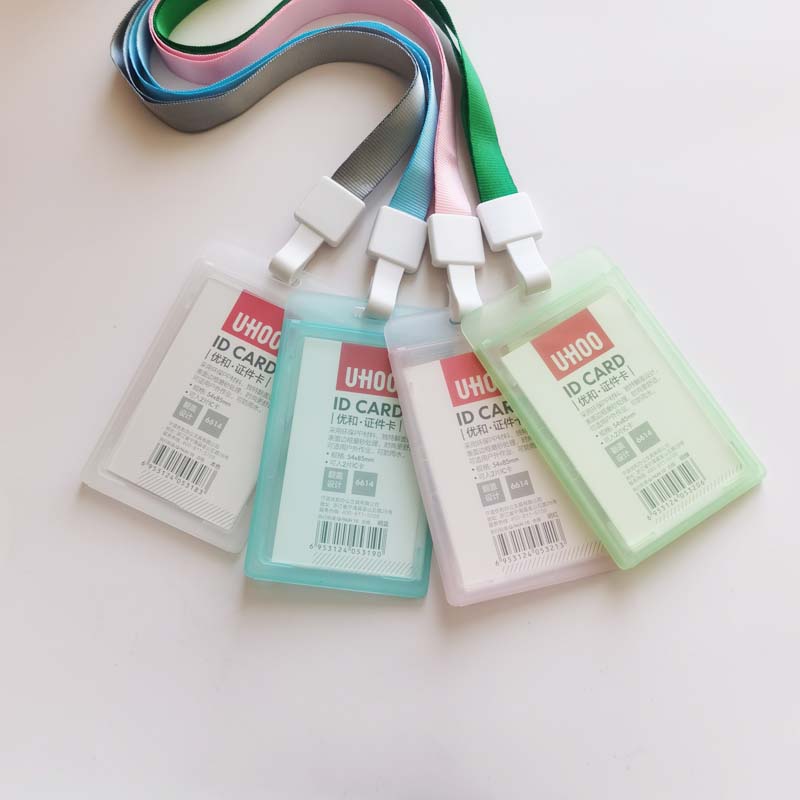 优和6614防水双面透明工作证学生公交门禁卡套校牌出入证保护壳