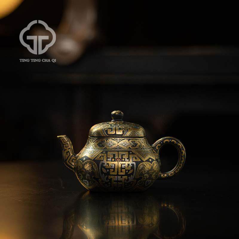 王涛制&溢珍堂 饕餮君德 碧玉砂/黄金 110cc 家用紫砂壶