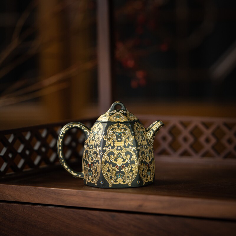 王涛&溢珍堂 如意秦权 碧玉砂/黄金 135cc 家用紫砂壶泡茶茶壶