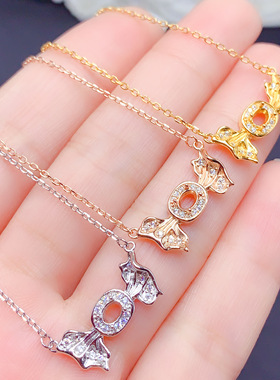 银吊坠空托椭圆形3times4mm女吊坠托镶嵌钻石吊坠托