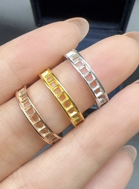 新款戒托925纯银戒指空托代加工镶嵌方形2.5mm满圈