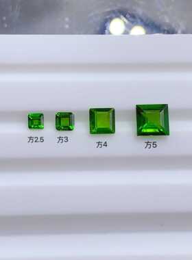 天然透辉石裸石戒面  直角方形方2.5-方5 戒面
