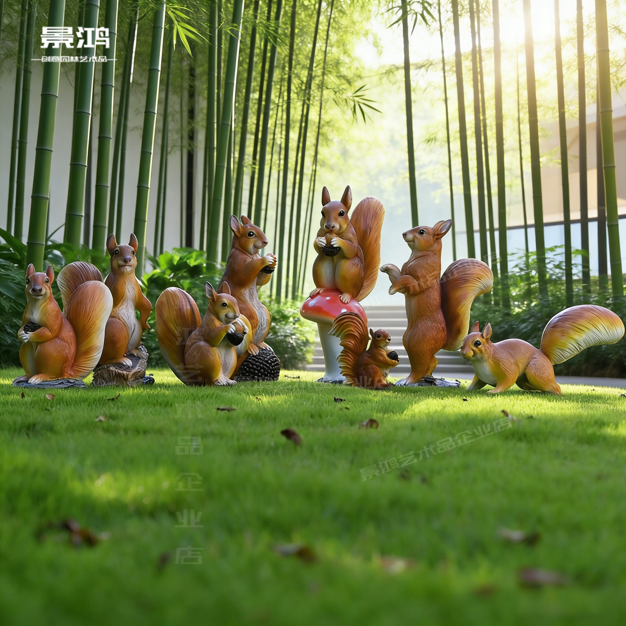 仿真大型松鼠雕塑园林景观小品模型草坪户外动物摆件森系园区摆设