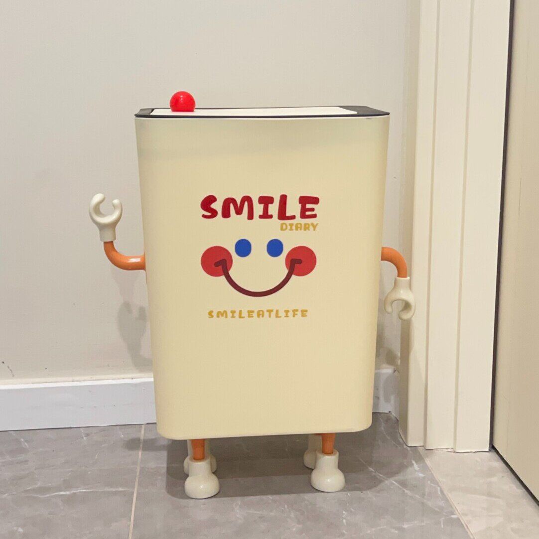 陆陆.垃圾桶家用创意可爱DIY高颜值客厅卧室卫生间摇盖带盖收纳