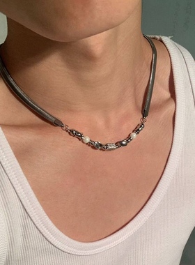 自制不规则高级感锁骨链男小众设计感蛇骨项链男士轻奢不掉色配饰