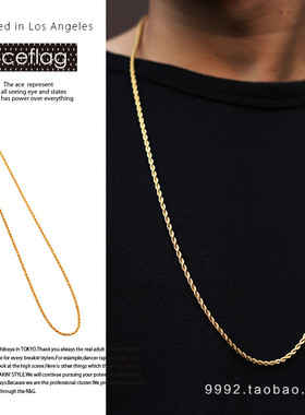 欧美日韩潮人18K金电镀时尚嘻哈hiphop项链男女情侣毛衣链饰品
