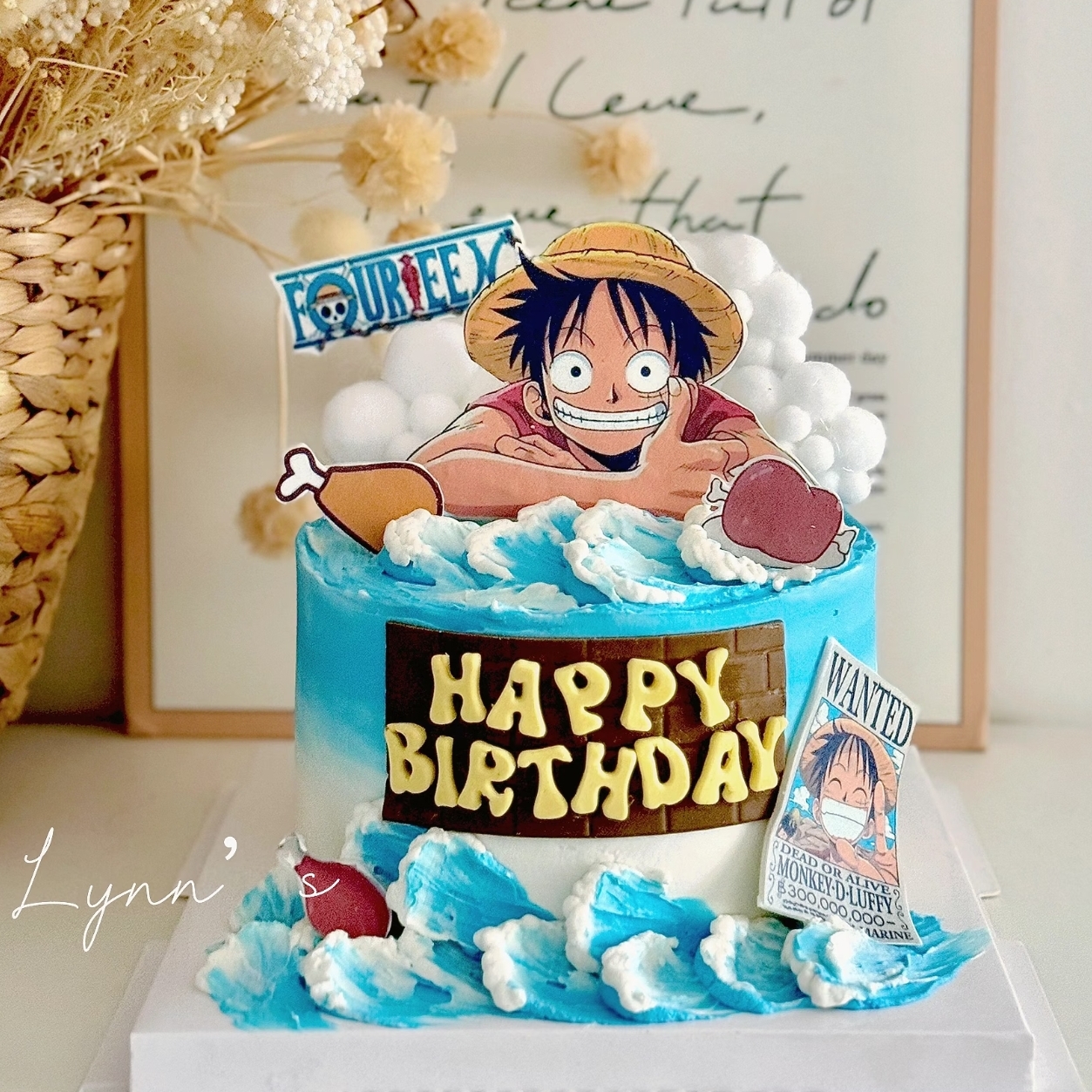 海贼王生日蛋糕装饰插件草帽路飞乔巴索隆娜美桑尼号海盗船摆件