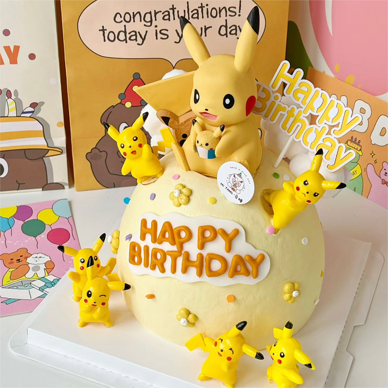 皮卡丘神奇宝贝精灵球蛋糕装饰