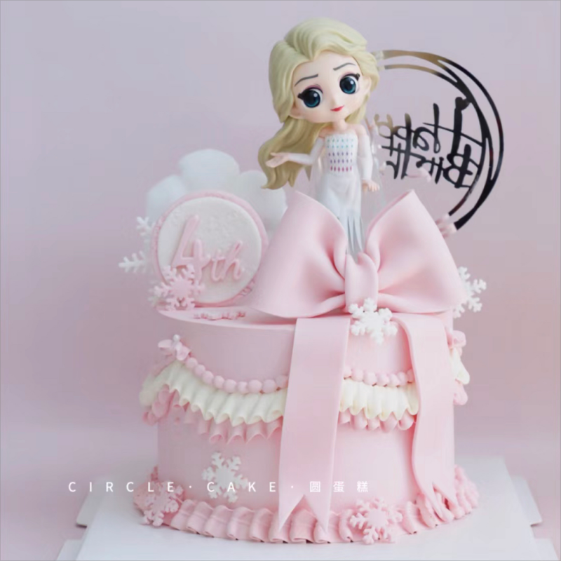 冰雪奇缘艾莎公主蛋糕装饰