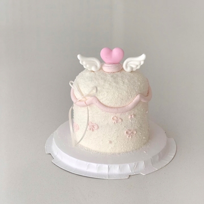 唯美天使翅膀生日蛋糕装饰插件爱心硅胶模具LOVE我爱你烘焙插卡