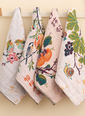 纱布方巾纯棉家用洗脸巾全棉柔软吸水不掉毛儿童小毛巾可挂式手帕