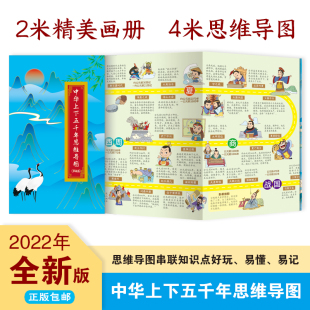 展现华夏历史长卷通揽王朝风云变幻 中华上下五千年思维导图 一本书读懂中国史 事件时间表 漫画版 中小学课外书籍思维导图儿童版