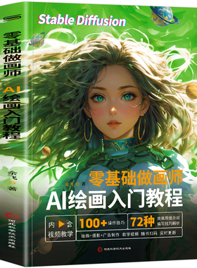 零基础做画师  AI绘画入门教程计算机AI教程绘图软件ai画图3D人物建模自动生成绘画教程配色设计实用技能摄影行业AI软件基础应用