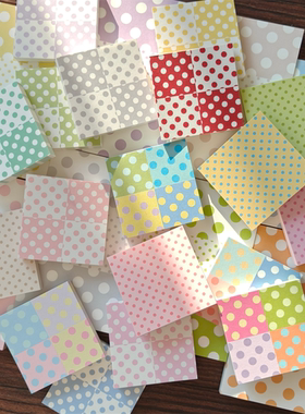 BOBOGD手帐便签红色四宫格印章搭配便签本韩系波点可书写DIY拼色