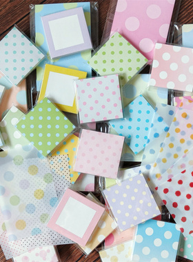 BOBOGD手帐便签波点硫酸纸迷你本印章搭配韩系半透明M5内页文具