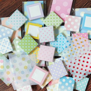 BOBOGD手帐便签波点硫酸纸迷你本印章搭配韩系半透明M5内页文具
