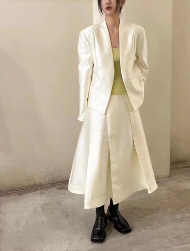 设计师品牌yp珠光高级感V领西装2023