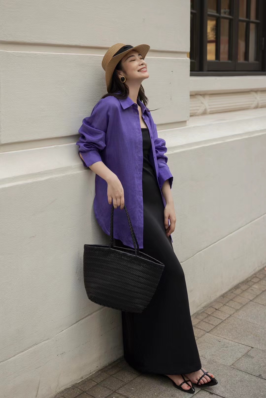 MINNMIA多色亚麻时髦百搭廓形宽松衬衫女2024春夏