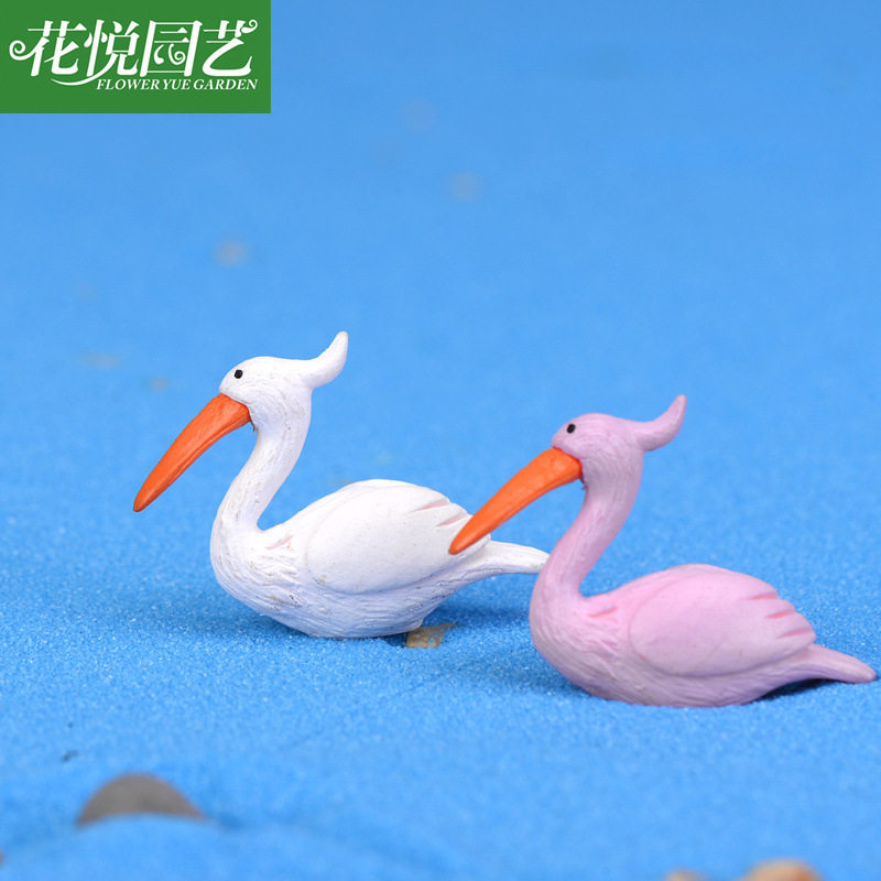 苔藓微景观装饰摆件 仿真动漫卡通 火烈鸟 公仔手办玩具多肉配饰