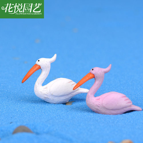 苔藓微景观装饰摆件 仿真动漫卡通 火烈鸟 公仔手办玩具多肉配饰