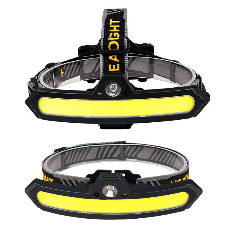 跨境新款Type-c充电XPE+COB泛光感应头灯 LED户外多功能红光头灯