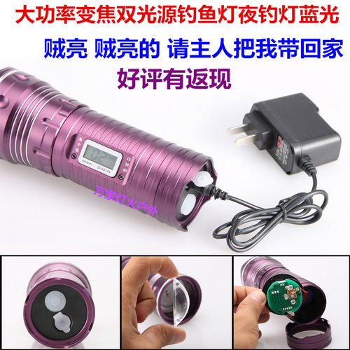 钓鱼灯台钓蓝光变焦紫光锂电池组
