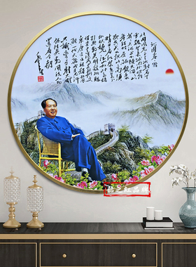 毛主席画像铝合金相框装饰画挂画