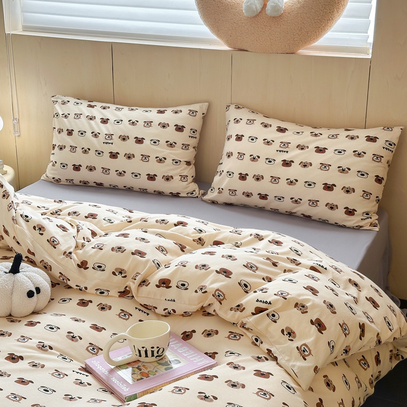 全棉卡通天竺棉针织印花四件套