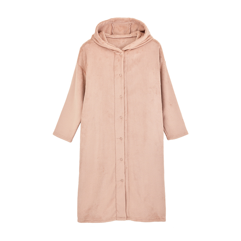 加厚加绒女士家居服情侣毛绒睡袍
