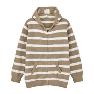 睡裤 无印直供 简约秋冬家居长裤 发热毛毛纱连帽开衫 家居服 女式