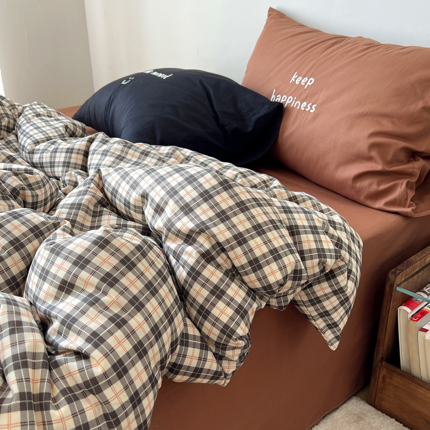 全棉四件套条格纯棉床上用品