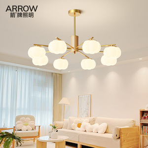 箭牌客厅吊灯设计师款棉花客厅主灯奶油风护眼灯卧室房间灯具套餐