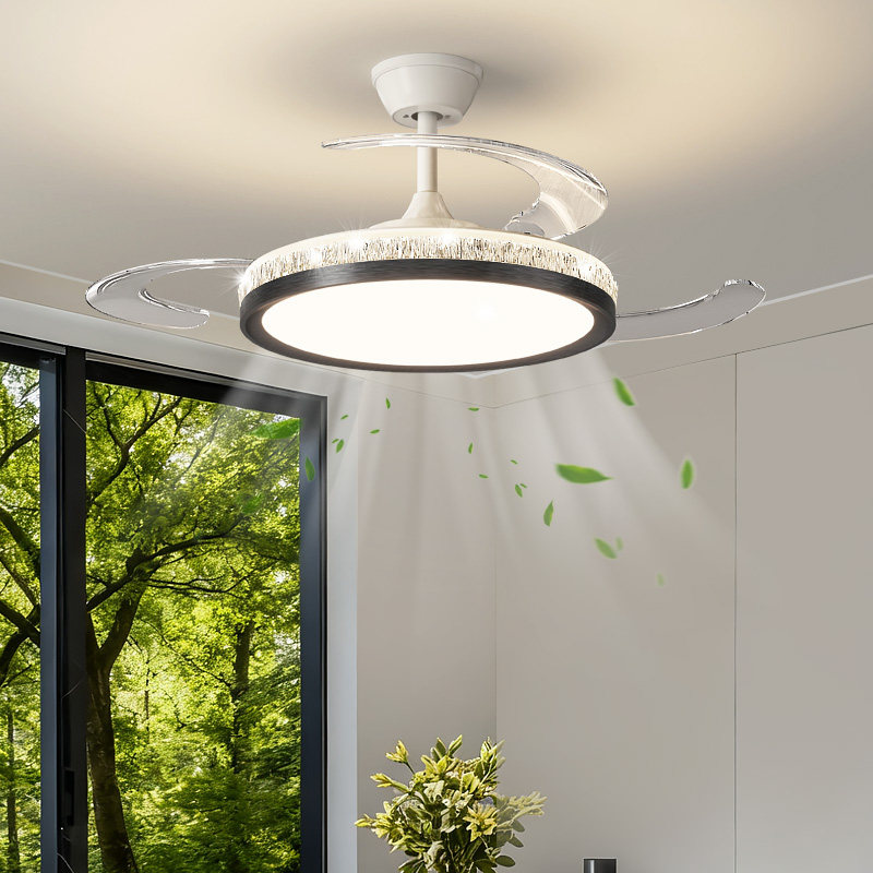 箭牌意式极简轻奢隐形风扇灯2025年新款家用餐厅卧室静音吊扇一体