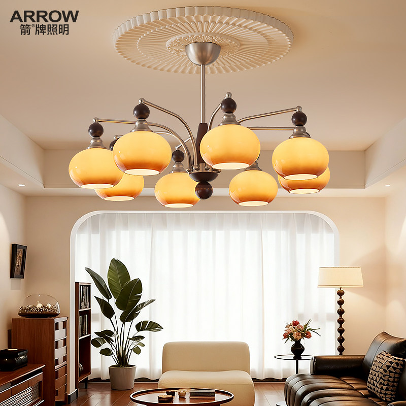 箭牌中古风客厅吊灯2026新款客厅吊灯轻奢氛围感餐厅餐桌护眼吊灯,家装灯饰光源,客厅吊灯,淘宝优惠券,粉丝福利购,淘宝优惠卷