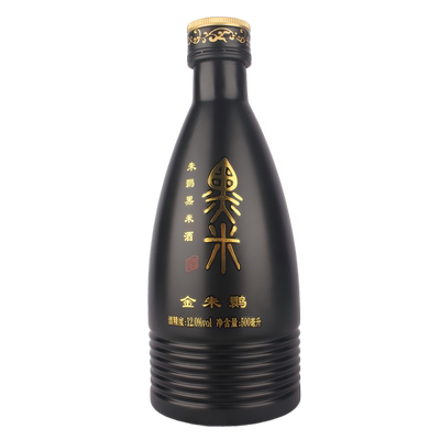 陕西汉中黑谷黄酒洋县朱鹮黑米酒金朱鹮12度500ml瓶装半干型12度