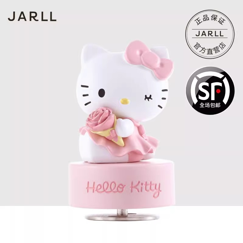 JARLL赞尔HelloKitty旋转音乐盒可爱疗愈八音盒送同学纪念礼物