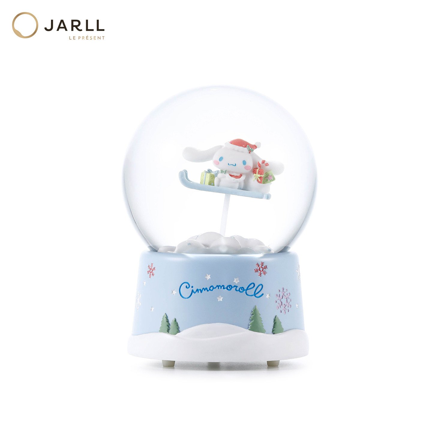 JARLL赞尔大耳狗水晶球音乐盒飞天雪橇八音盒毕业生日礼物送女友