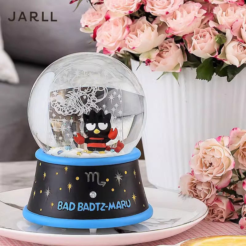 JARLL赞尔十二星座之天蝎座水晶球音乐盒酷企鹅亮灯八音盒生日礼