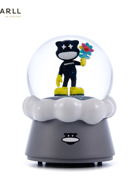 JARLL赞尔星目大牙DAYA水晶球音乐盒亮灯自喷亮片八音盒生日礼物