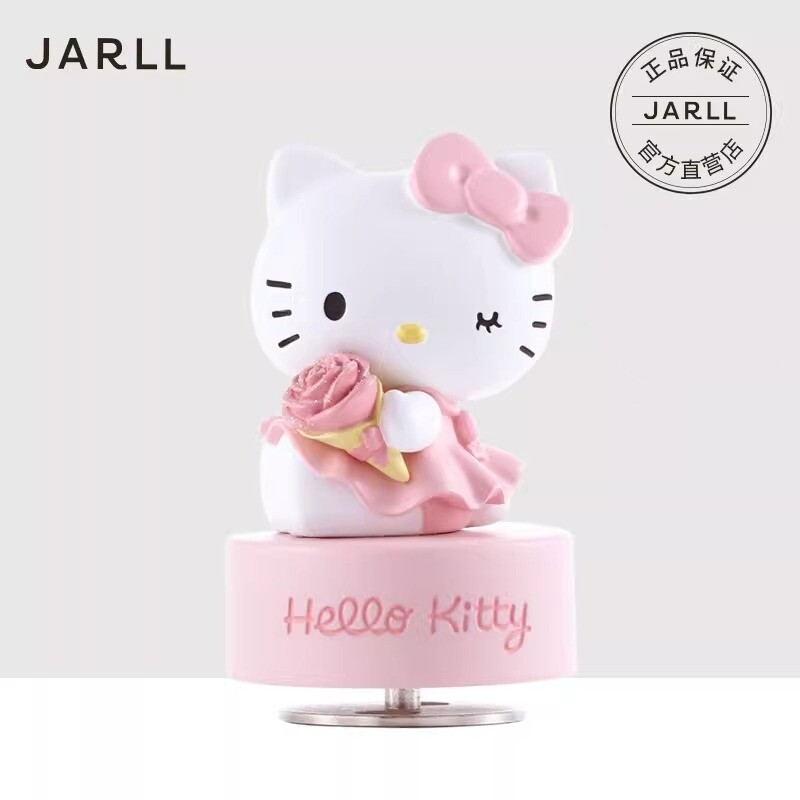 JARLL赞尔HelloKitty旋转音乐盒可爱疗愈八音盒送同学纪念礼物