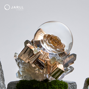 JARLL赞尔山茶花水晶球亮灯摆件向阳祝福饰品纪念礼物送朋友同学