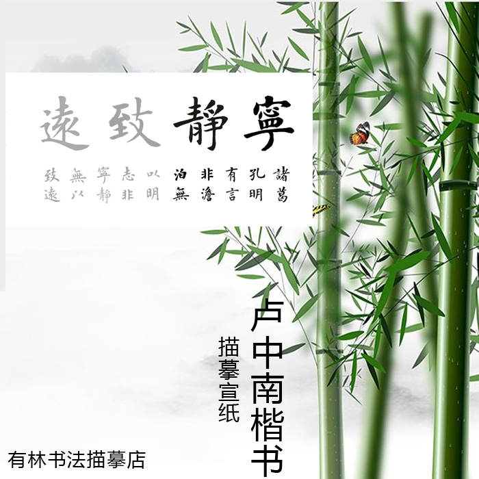 卢中南楷书 宁静致远 毛笔软笔作品辅助 书法描摹描红宣纸大楷字