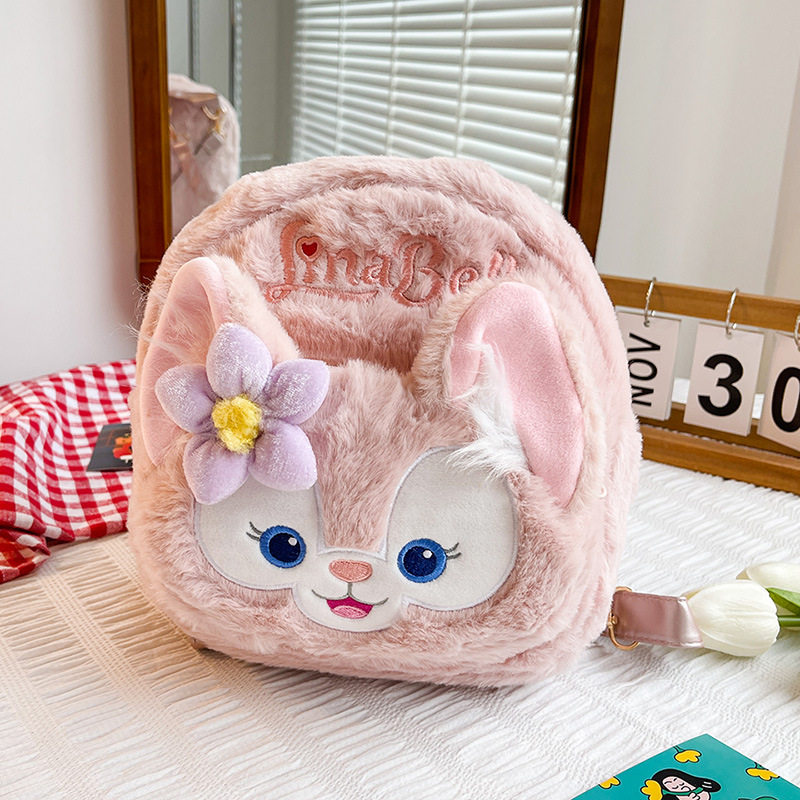 包包2025新款潮可爱双肩包女毛绒狐狸背包冬季动物玩偶学院风书包