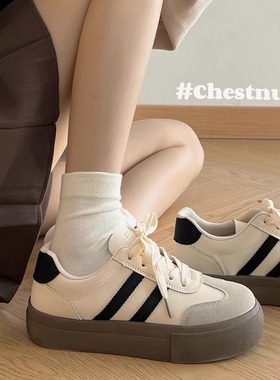 新款阿甘鞋女鞋2025爆款春季超轻薄板鞋休闲运动鞋厚底小白德训鞋